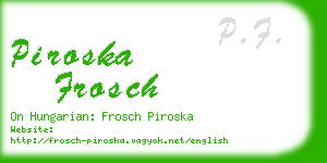 piroska frosch business card